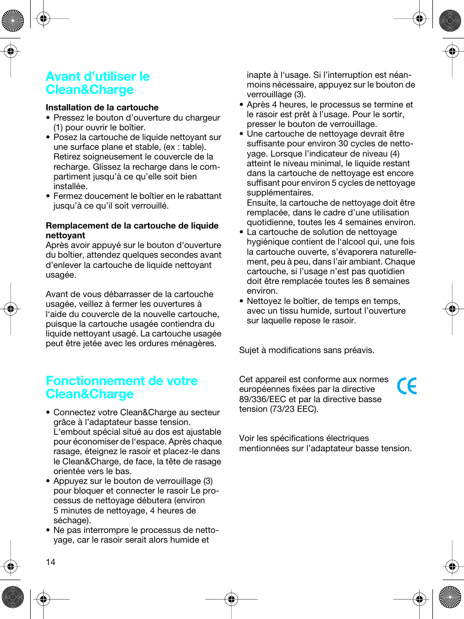 Avant d’utiliser le clean&charge, Fonctionnement de votre clean&charge | Braun 5691 User Manual | Page 13 / 53