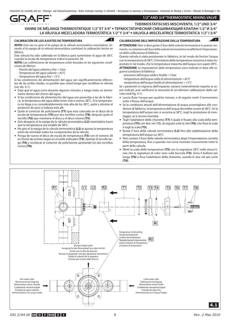 Graff 1/2” AND 3/4” THERMOSTATIC MIXING VALVE User Manual | Page 8 / 14