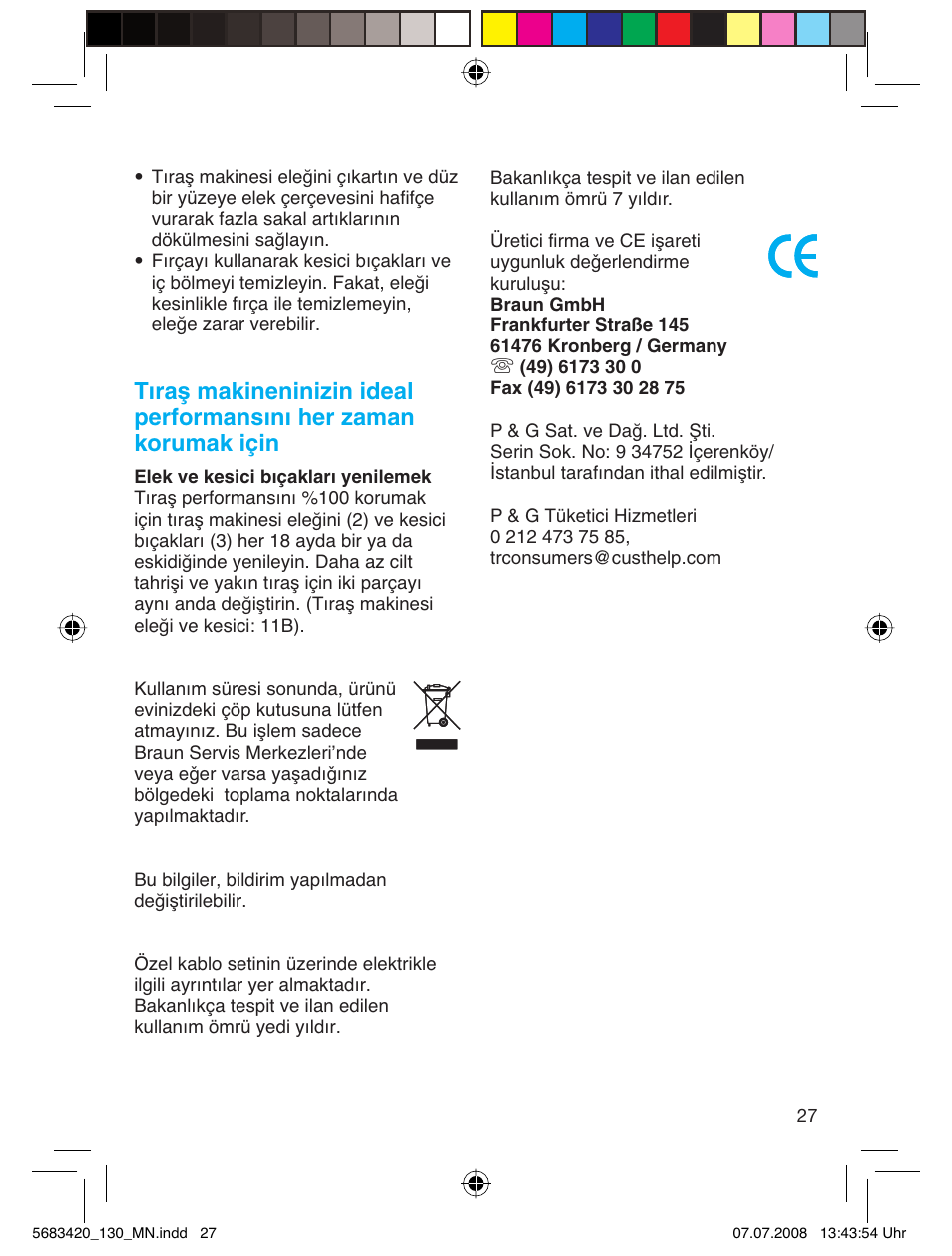 Braun practica 130 User Manual | Page 27 / 30