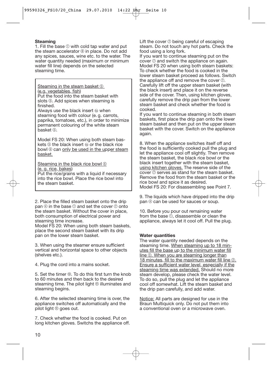Braun MULTIQUICK FS20 User Manual | Page 10 / 14