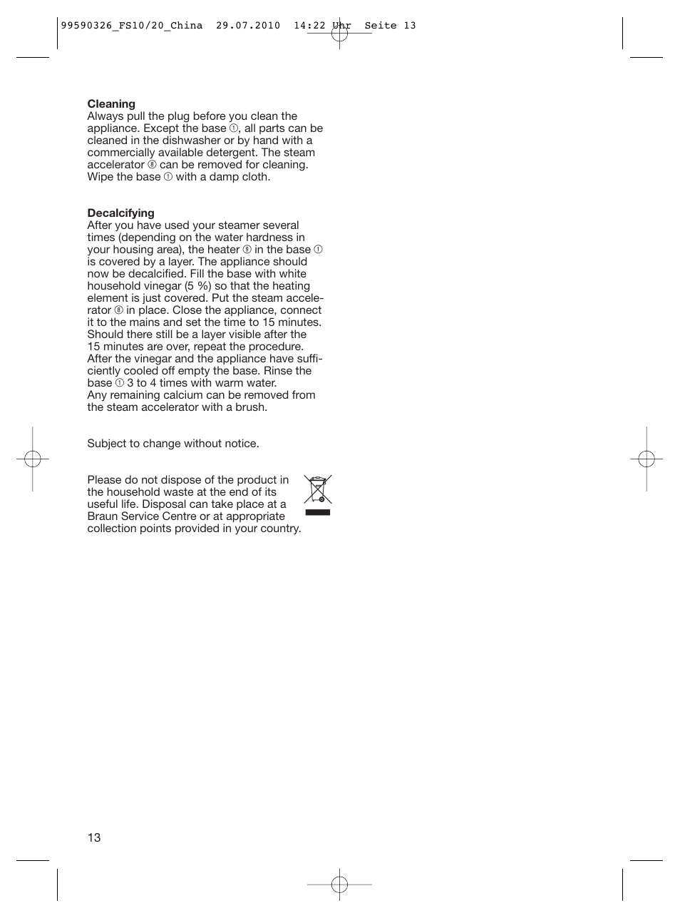 Braun MULTIQUICK FS20 User Manual | Page 13 / 14