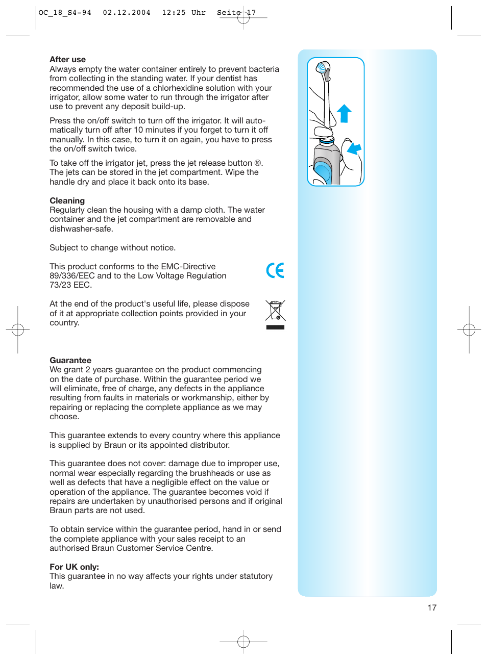 Braun 8500 Series User Manual | Page 17 / 92