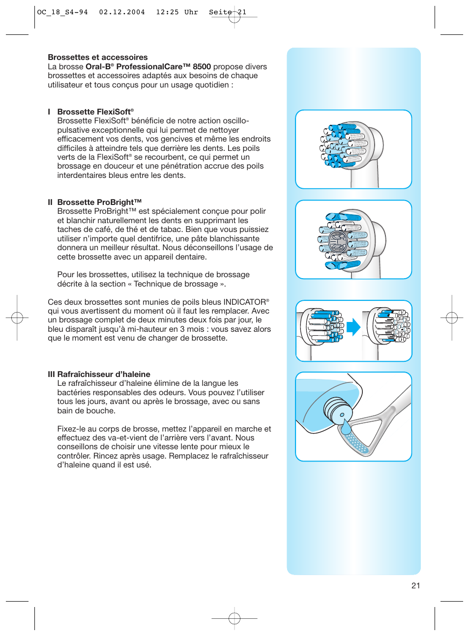 Braun 8500 Series User Manual | Page 21 / 92