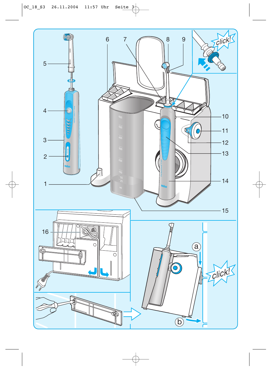 Click | Braun 8500 Series User Manual | Page 3 / 92