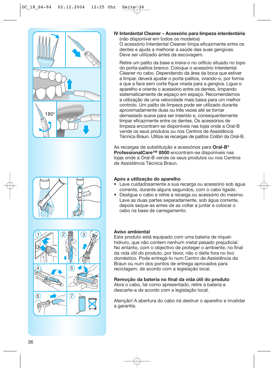 Braun 8500 Series User Manual | Page 36 / 92