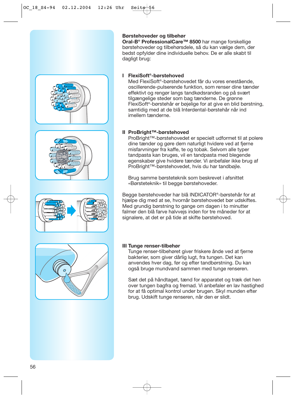Braun 8500 Series User Manual | Page 56 / 92