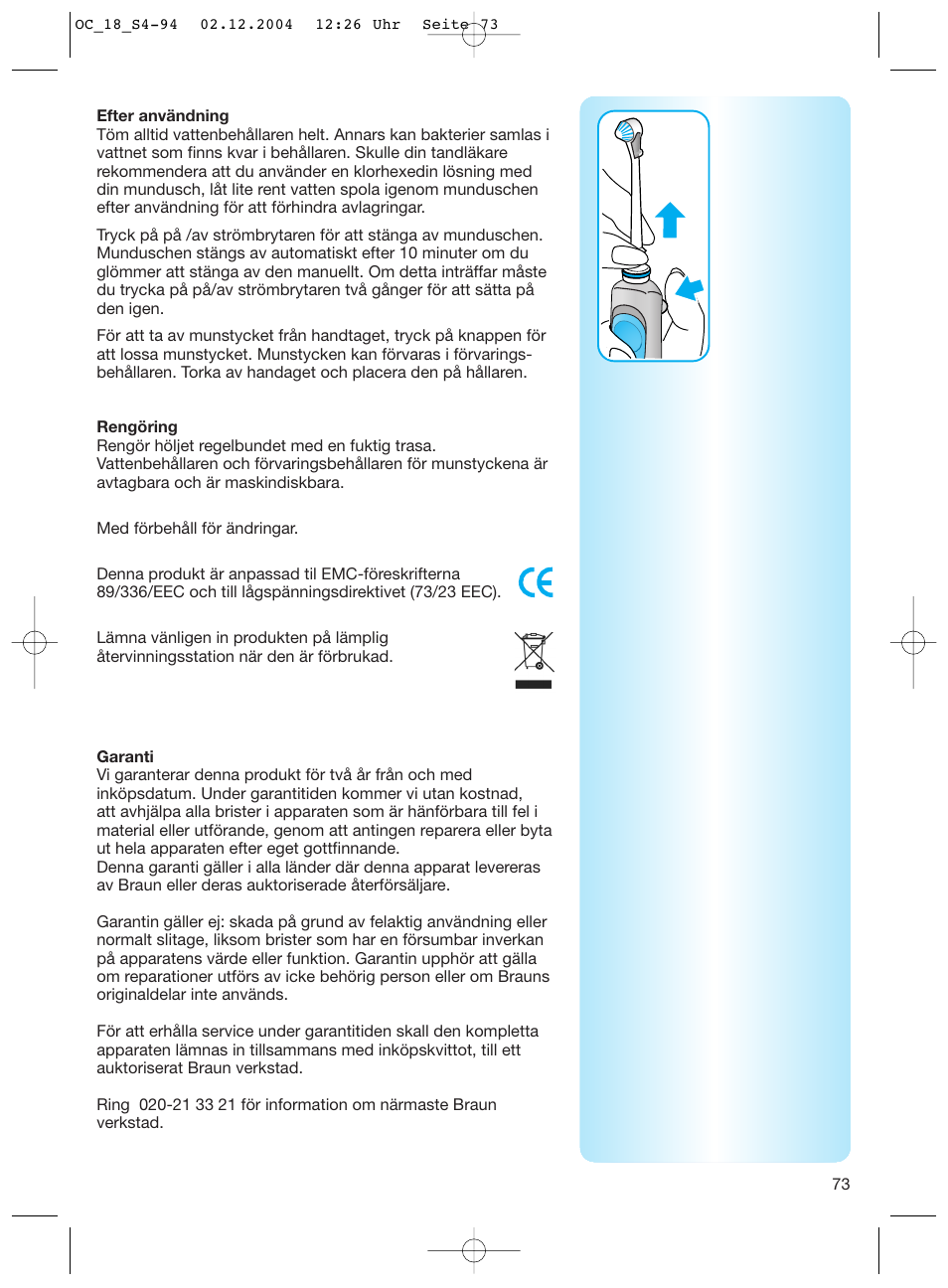 Braun 8500 Series User Manual | Page 73 / 92