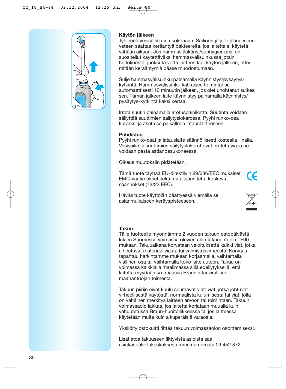 Braun 8500 Series User Manual | Page 80 / 92