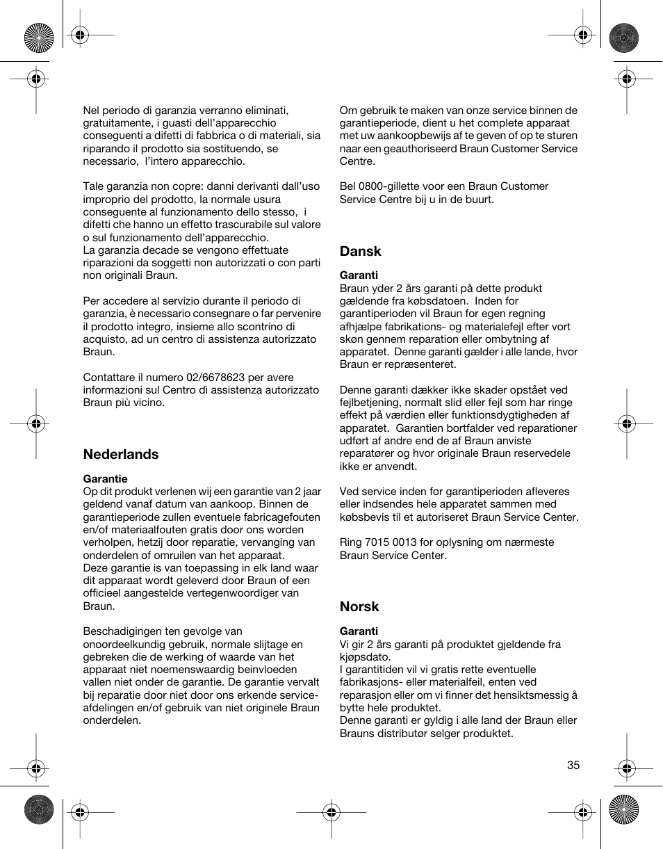 Braun 5301 User Manual | Page 34 / 40