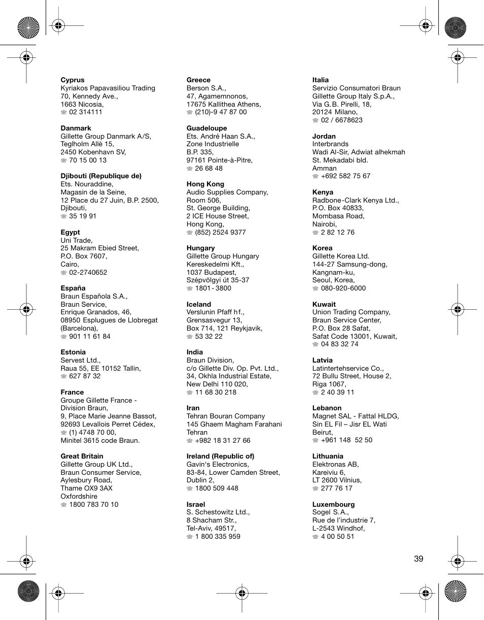 Braun 5301 User Manual | Page 38 / 40