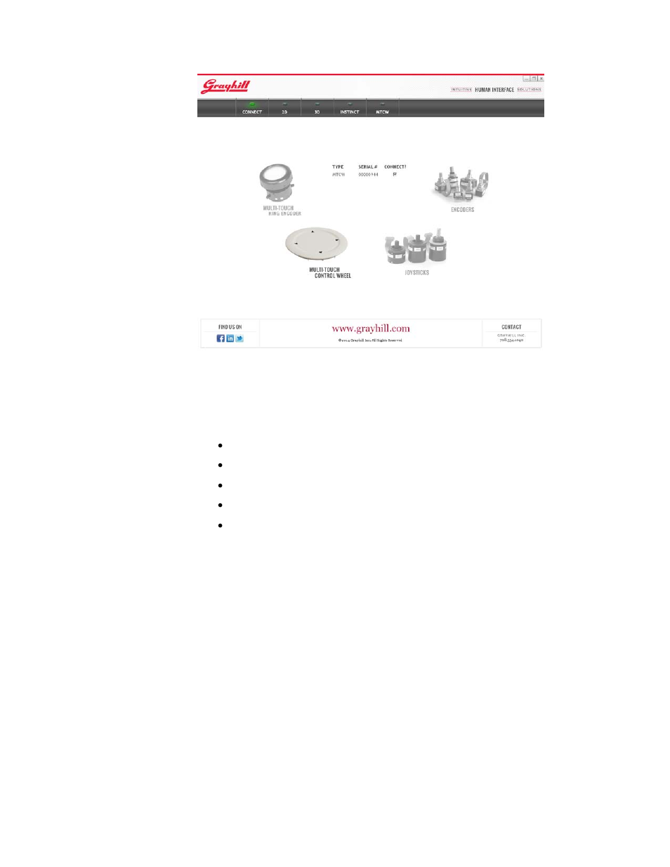 Demo screens | Grayhill Multi-Touch Control Wheel - Software Development Kit V3.0 User Manual | Page 6 / 18