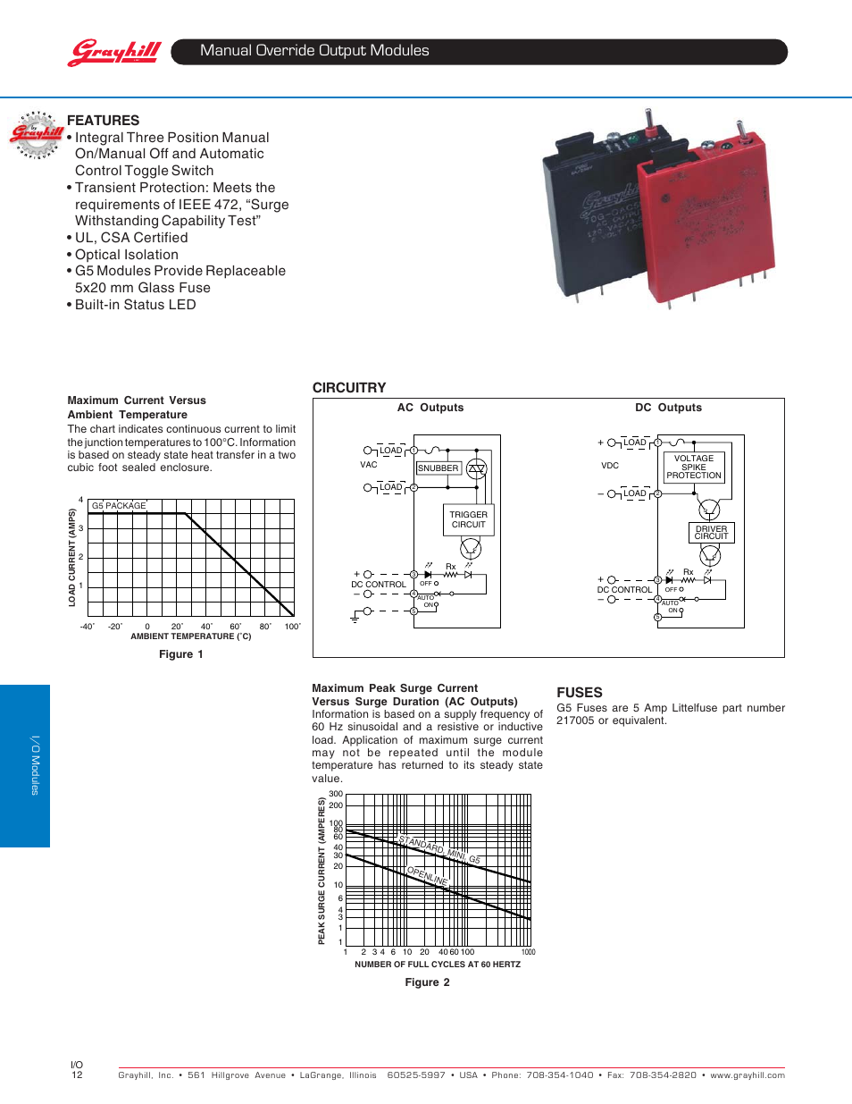 Grayhill Modules Manual Override Output User Manual | 2 pages