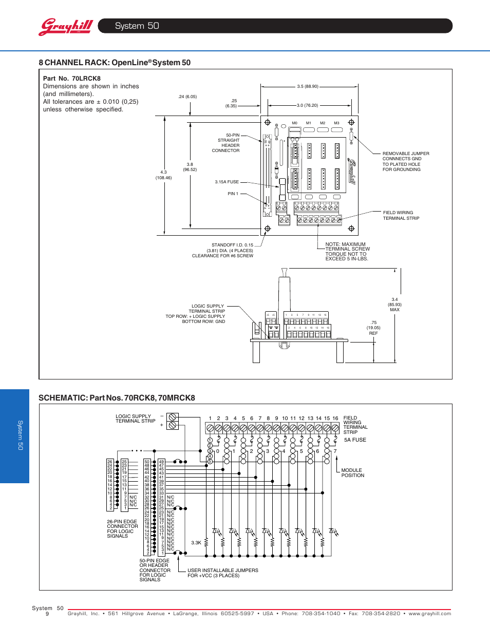 System 50 | Grayhill Racks 8 Channel User Manual | Page 4 / 5