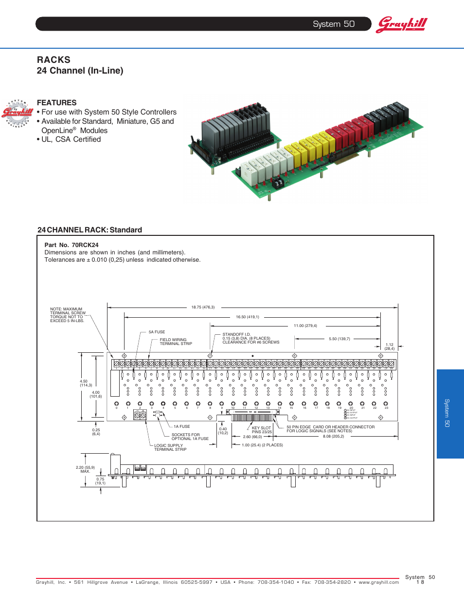 Grayhill Racks 24 Channel (in-line) User Manual | 4 pages