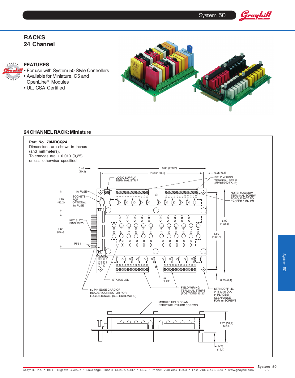 Grayhill Racks 24 Channel User Manual | 3 pages
