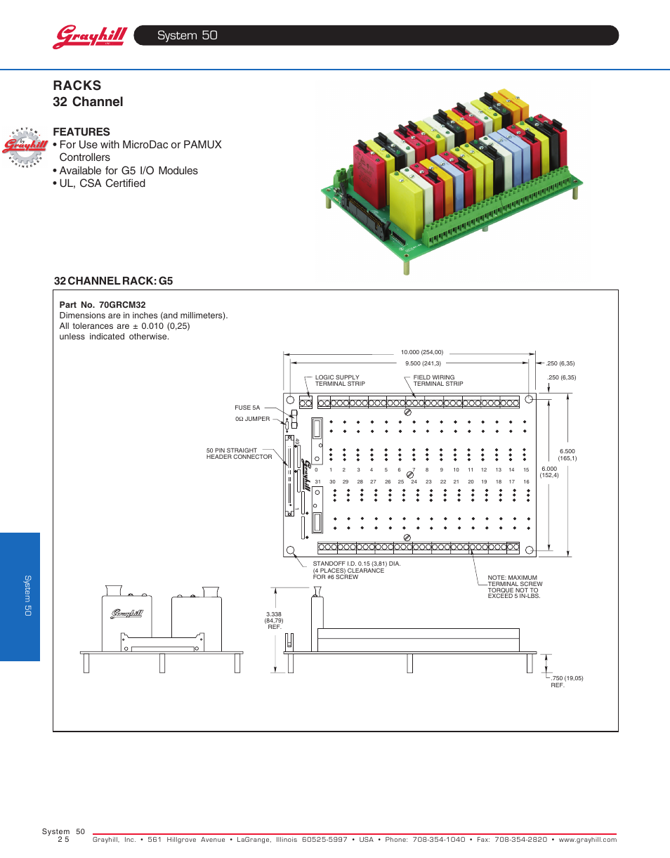 Grayhill Racks 32 Channel User Manual | 2 pages