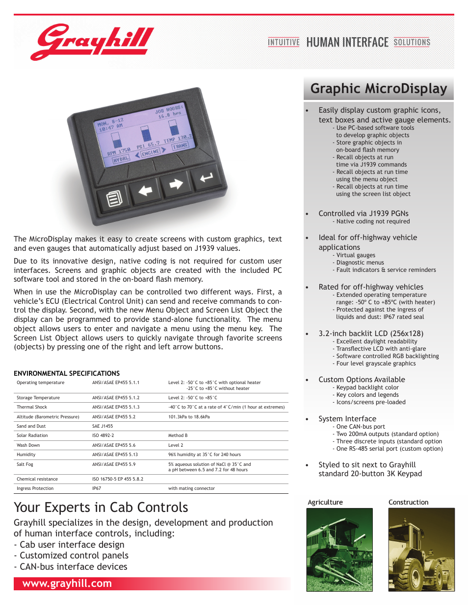 Grayhill Graphic MicroDisplay User Manual | 2 pages