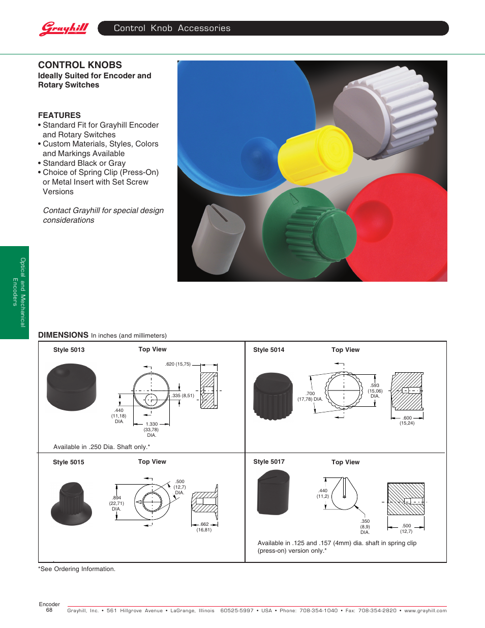 Grayhill Knobs User Manual | 2 pages