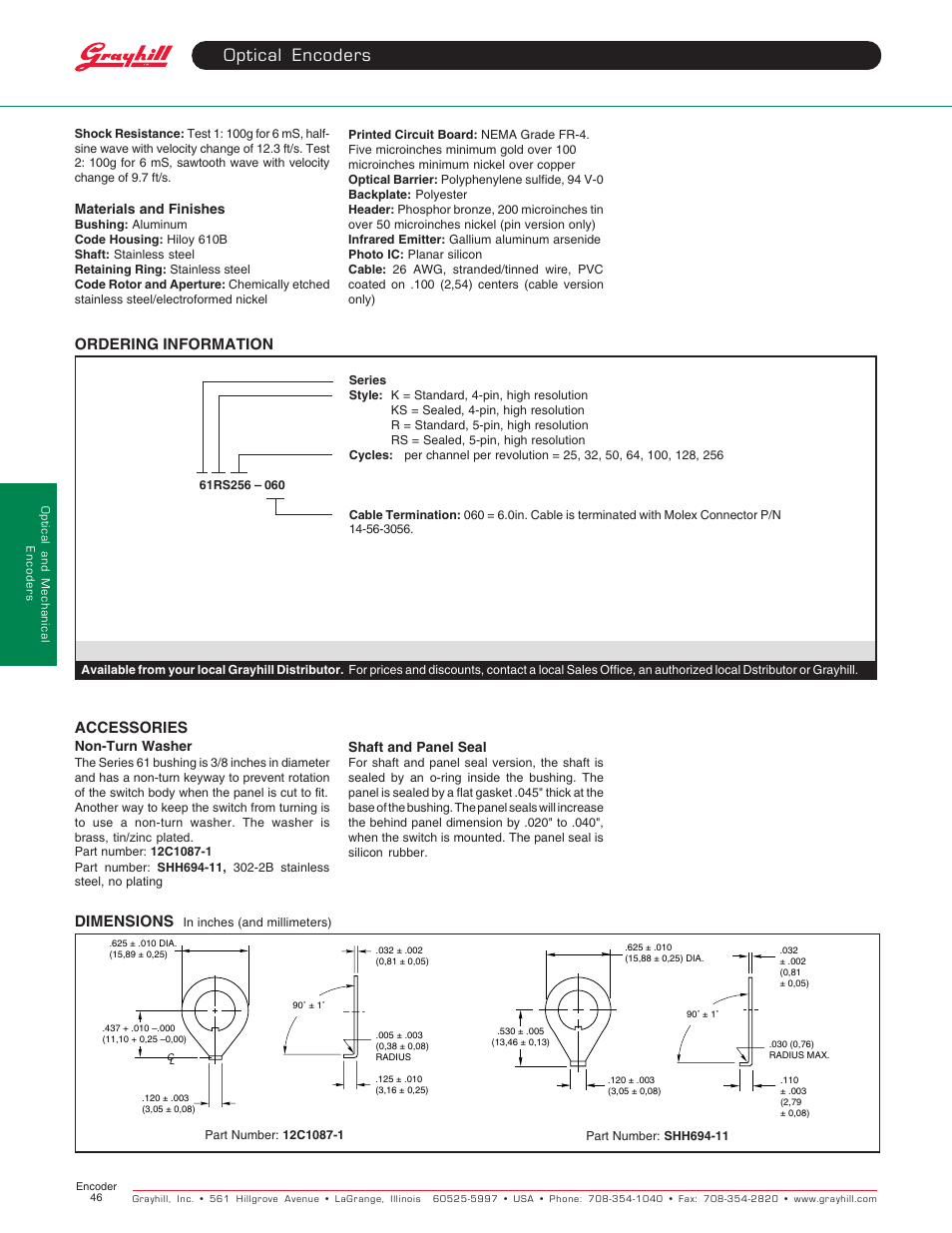 Grayhill Encoders - Non-Turn Washers User Manual | 1 page