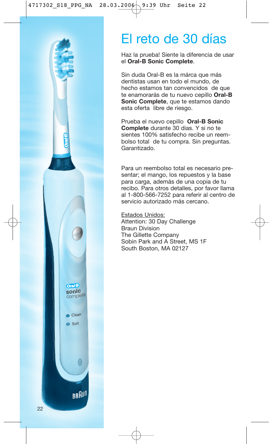 El reto de 30 días | Braun Sonic complete Toothbrush User Manual | Page 21 / 33