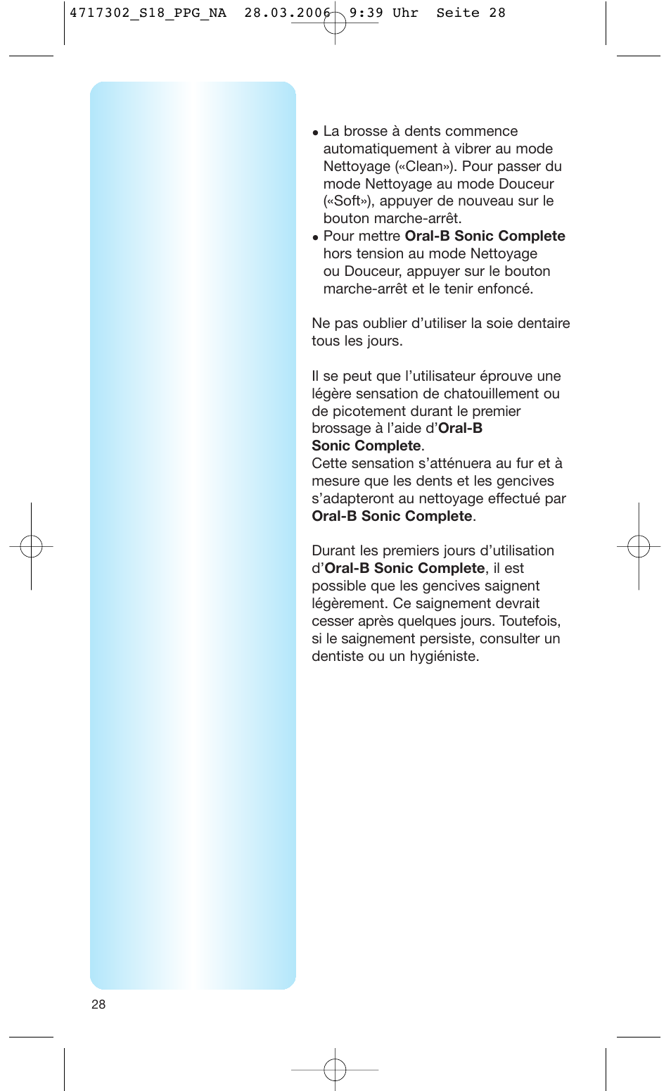 Braun Sonic complete Toothbrush User Manual | Page 27 / 33