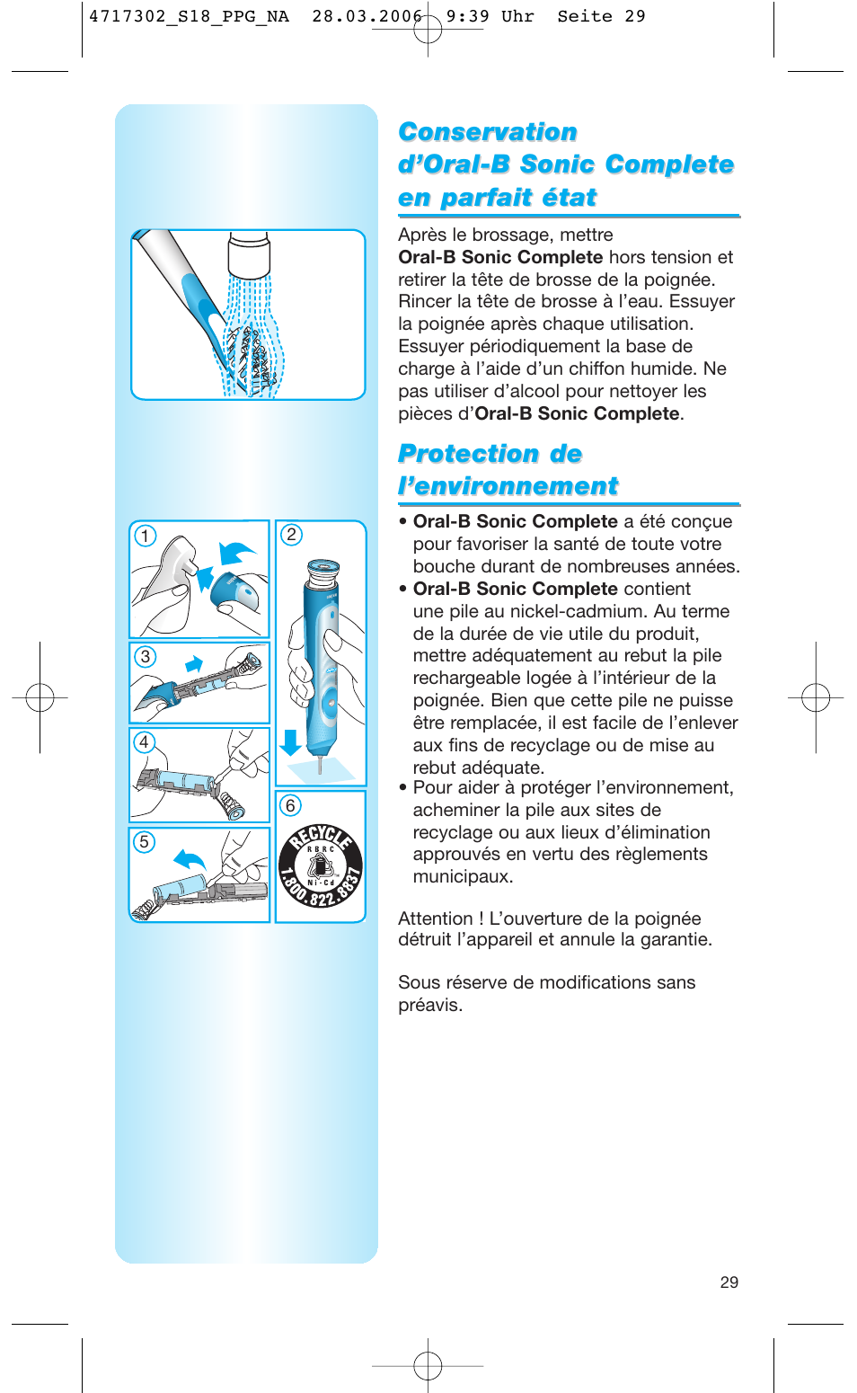 Conser | Braun Sonic complete Toothbrush User Manual | Page 28 / 33