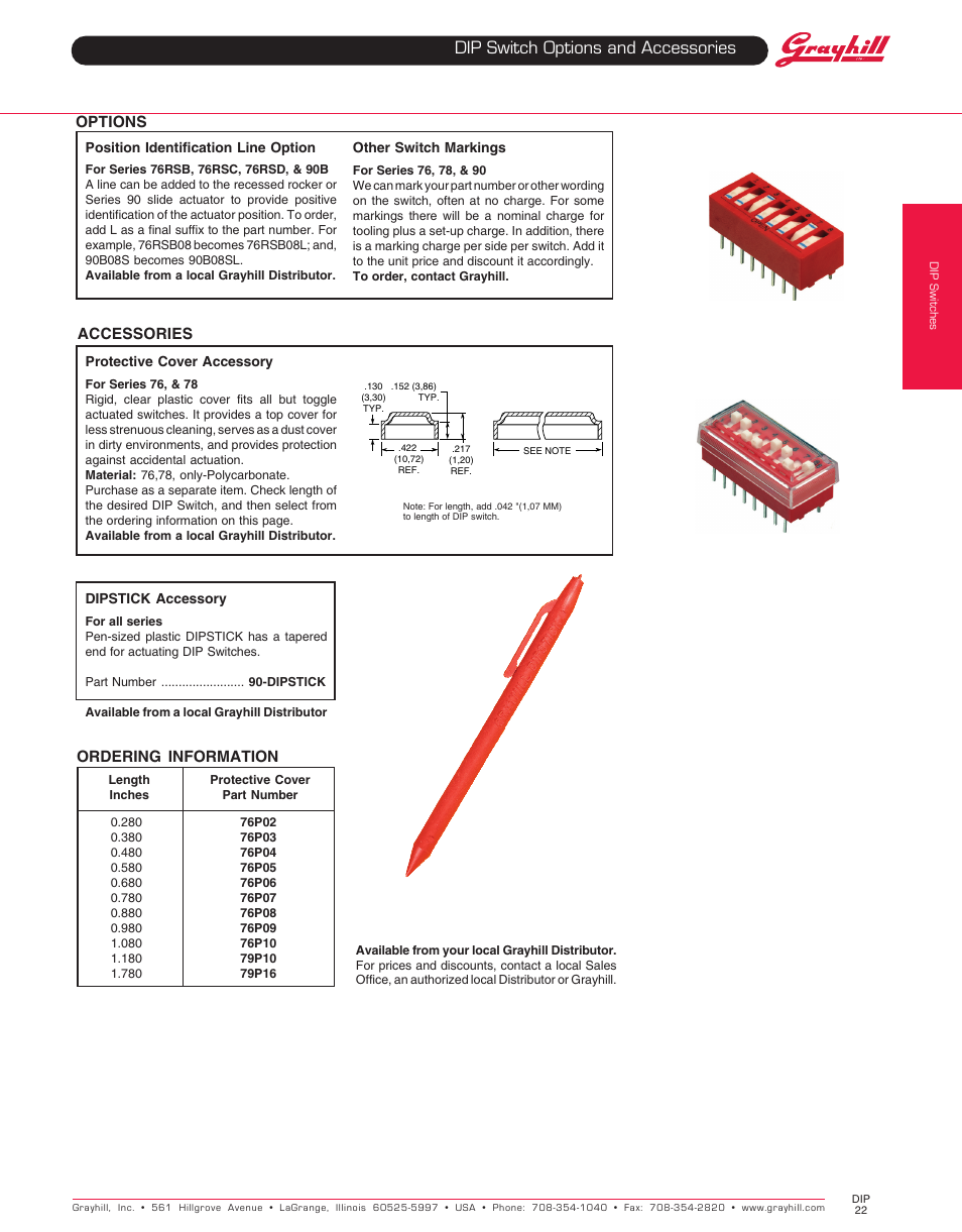 Grayhill DIP Switch - Accessories User Manual | 1 page