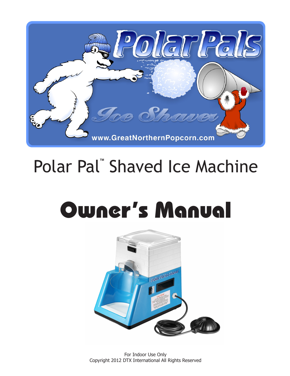 Great Northern Popcorn 6059 Polar Pal Shaver User Manual | 5 pages