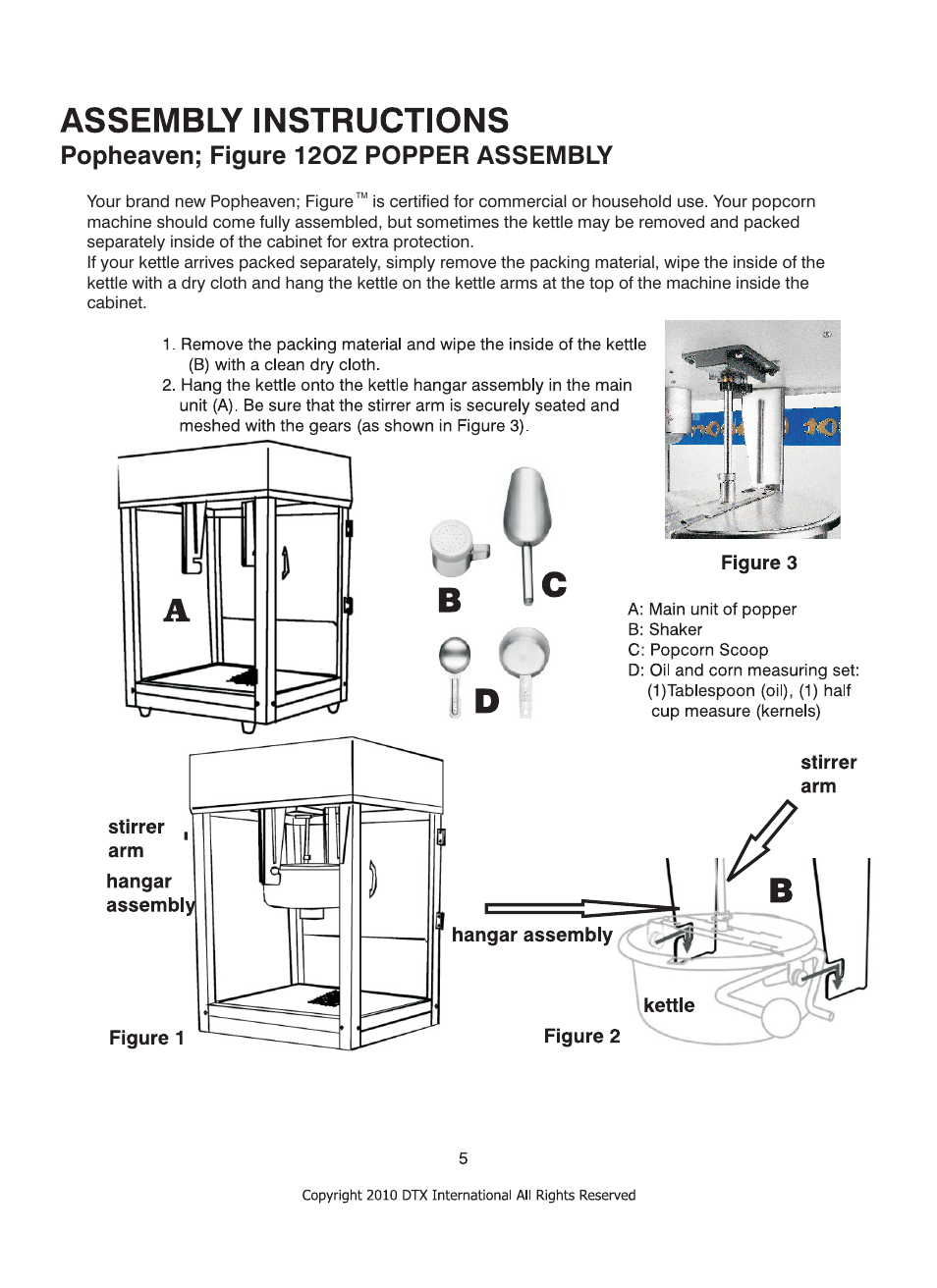 Popheaven; figure 12oz popper assembly | Great Northern Popcorn 6210 Pop Heaven 12oz Popcorn Machine (also applicable to for the 6208 TopStar) User Manual | Page 5 / 8