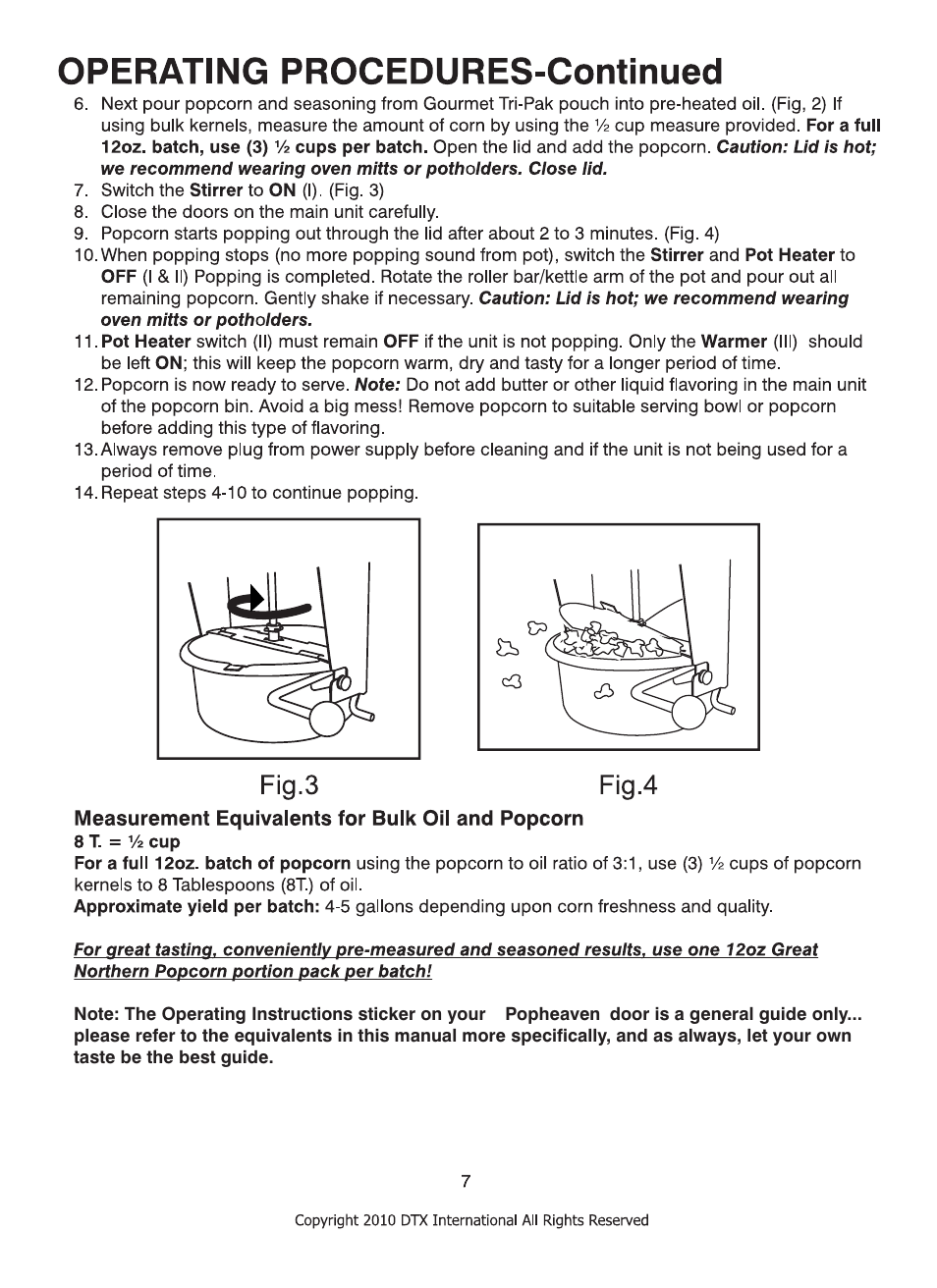 Great Northern Popcorn 6210 Pop Heaven 12oz Popcorn Machine (also applicable to for the 6208 TopStar) User Manual | Page 7 / 8
