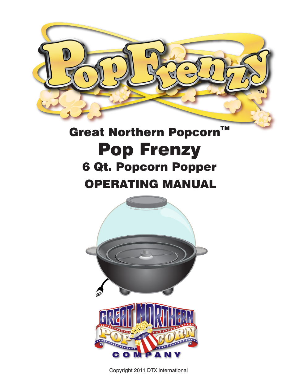 Great Northern Popcorn 6255 Pop Frenzy User Manual | 6 pages