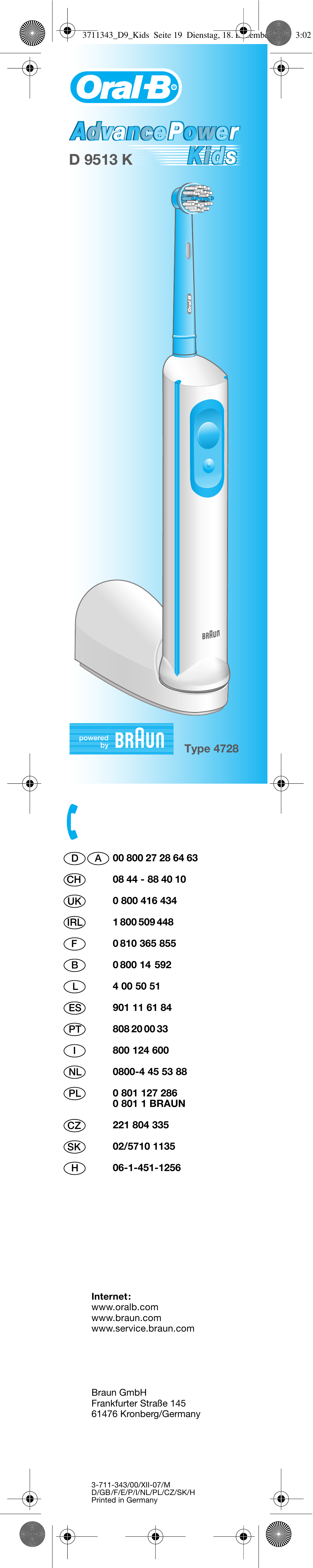 Braun D 9513 K User Manual | 18 pages