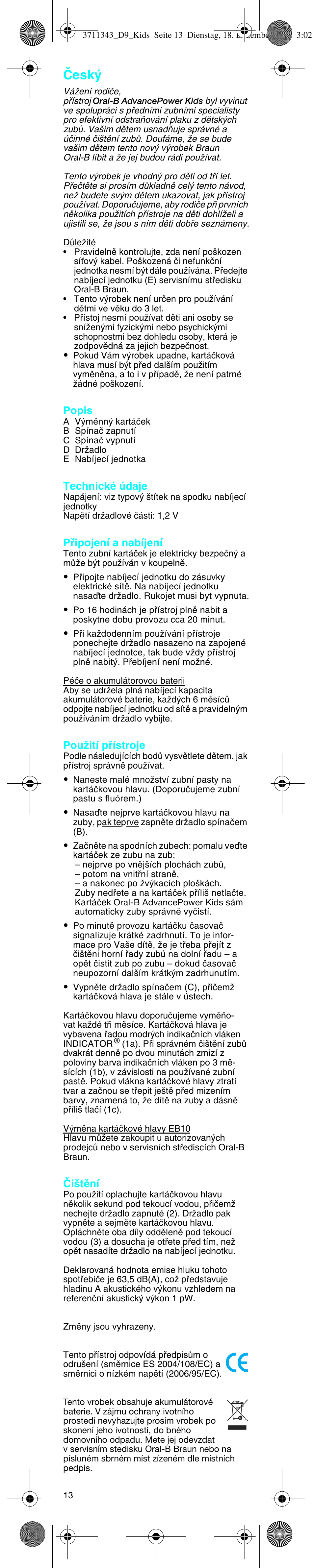 Âesk | Braun D 9513 K User Manual | Page 13 / 18