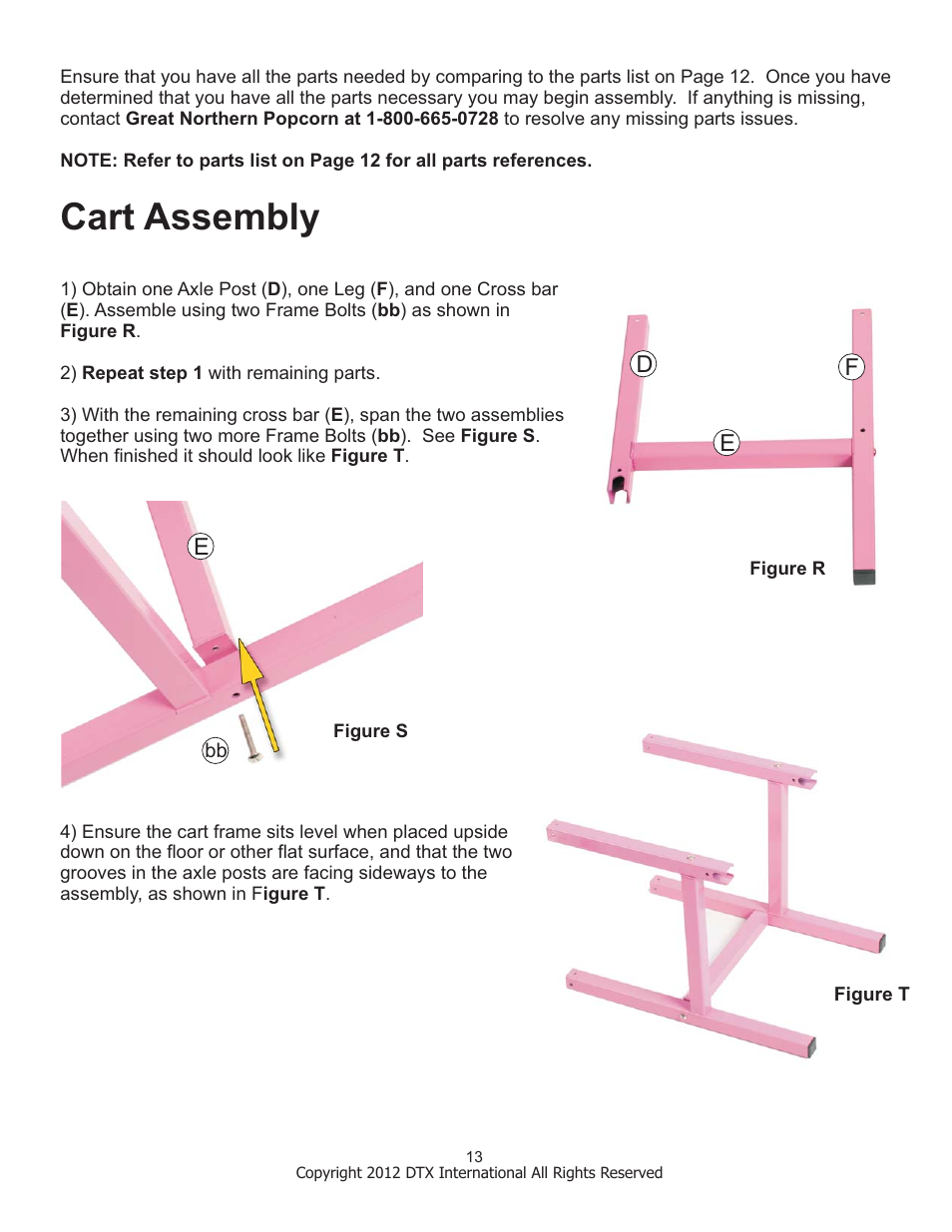 Cart assembly, Ed f | Great Northern Popcorn 6301 Vortex Cottaon Candy Machines User Manual | Page 13 / 16