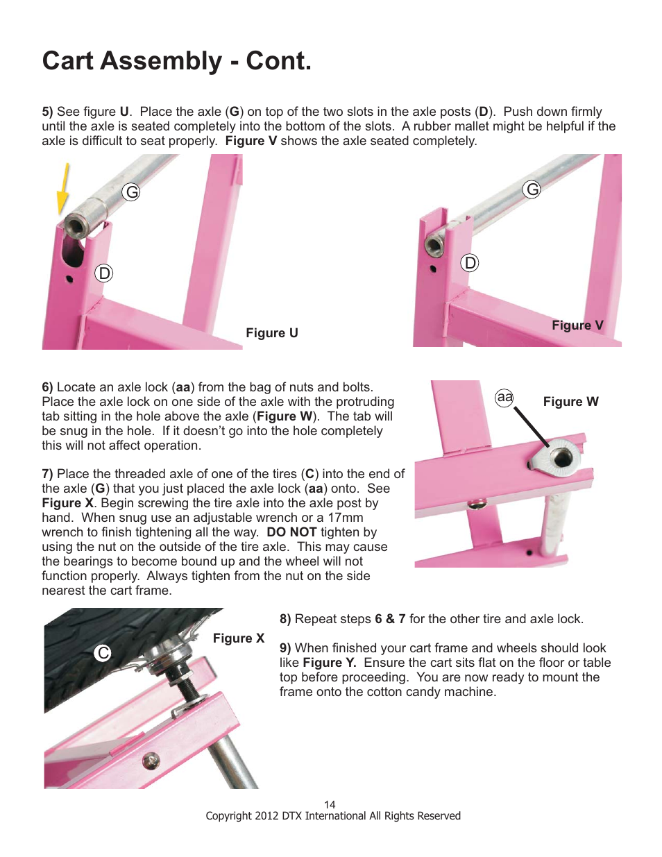 Cart assembly - cont, Gd d | Great Northern Popcorn 6301 Vortex Cottaon Candy Machines User Manual | Page 14 / 16