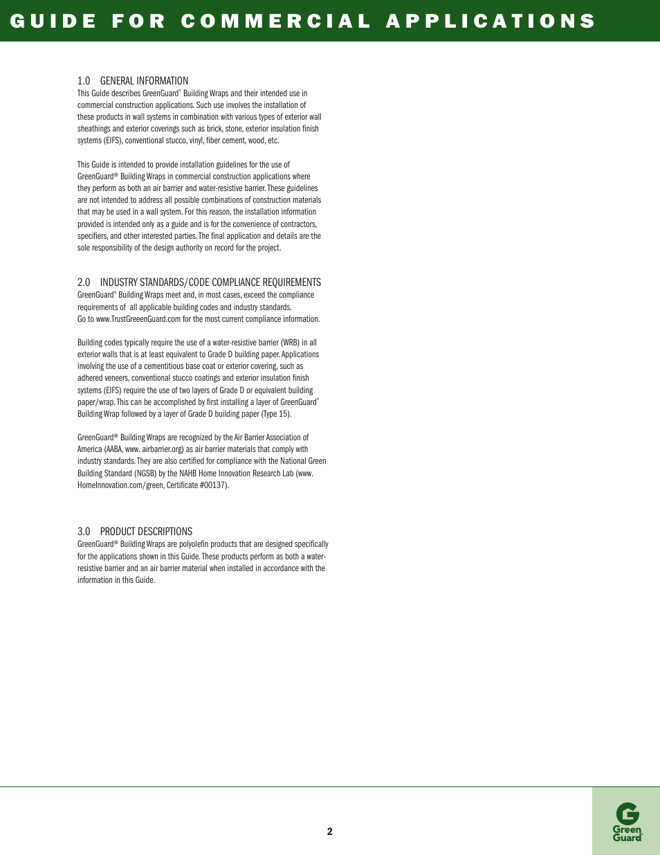 GreenGuard Commercial Building Wraps User Manual | Page 3 / 16