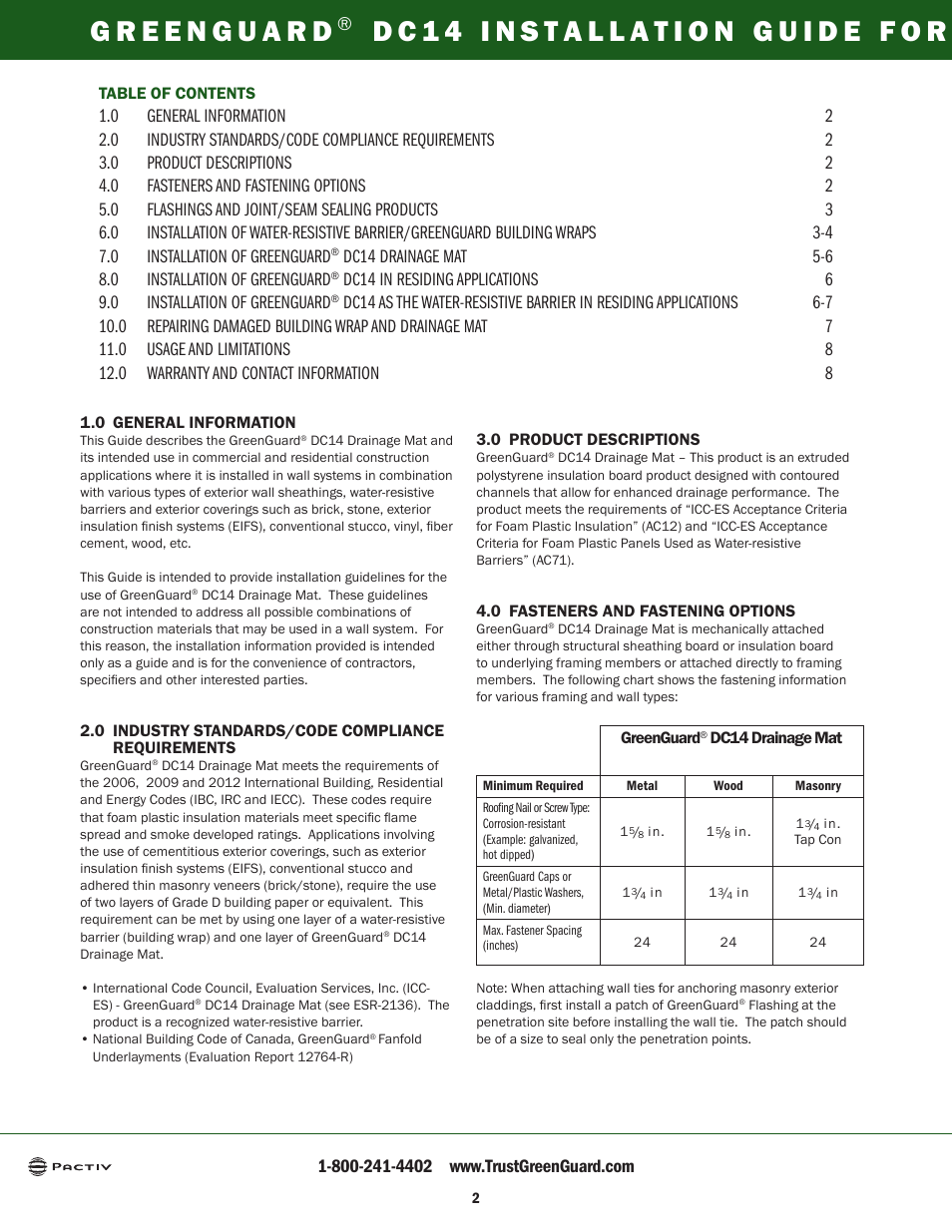GreenGuard DC14 Drainage Mat User Manual | Page 3 / 8