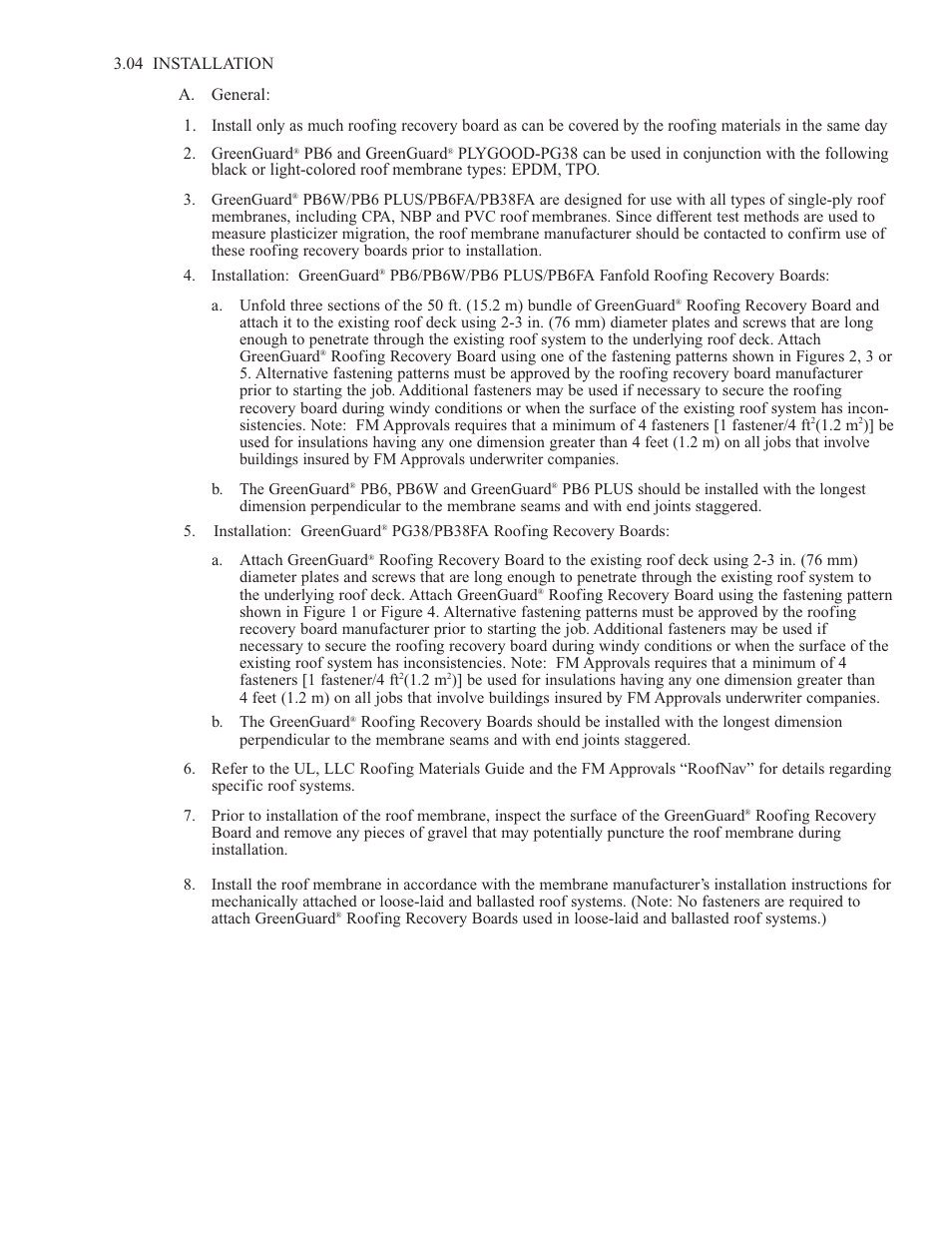 GreenGuard Roofing Recovery Boards User Manual | Page 4 / 6