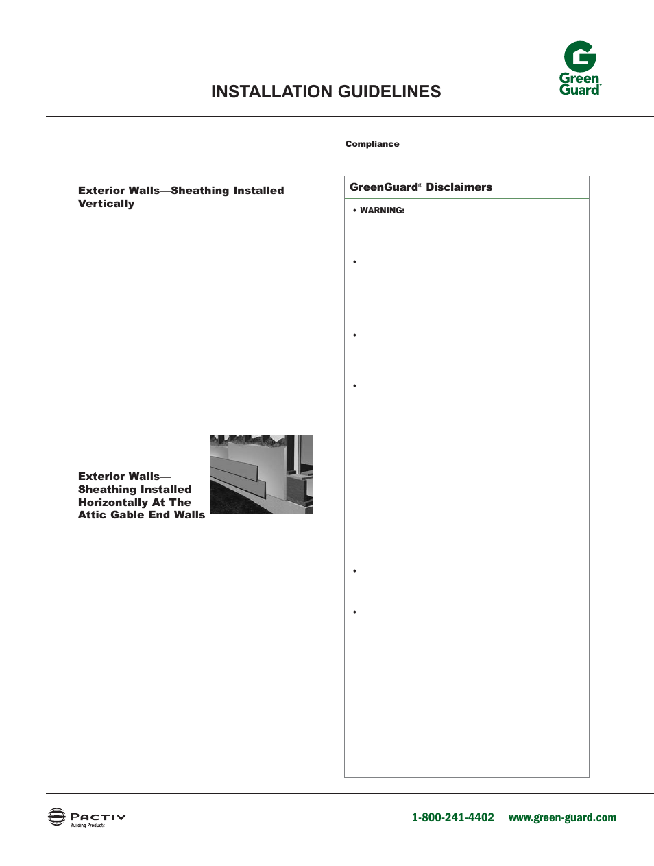 GreenGuard PLYGOOD Ultra Sheathing User Manual | 1 page