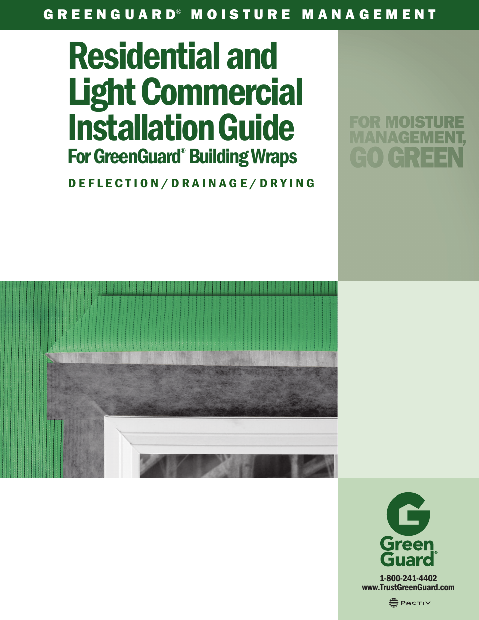 GreenGuard Residential Building Wraps User Manual | 12 pages