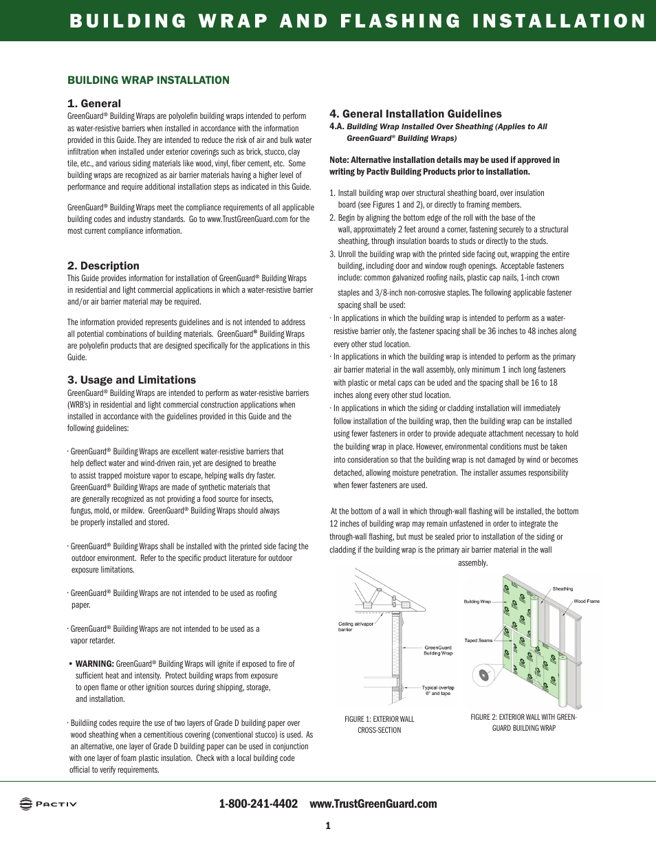 GreenGuard Residential Building Wraps User Manual | Page 2 / 12