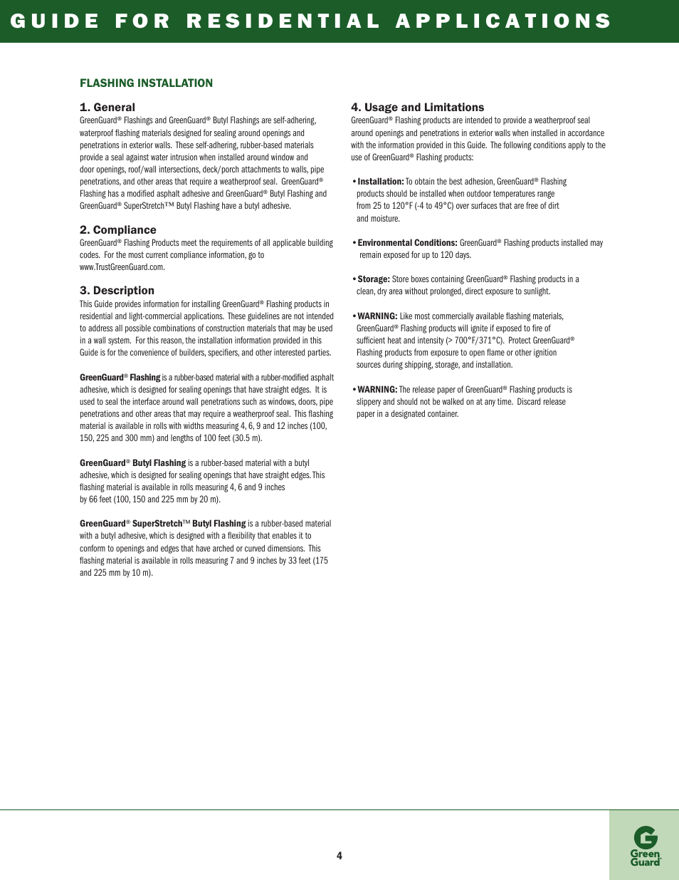 GreenGuard Residential Building Wraps User Manual | Page 5 / 12