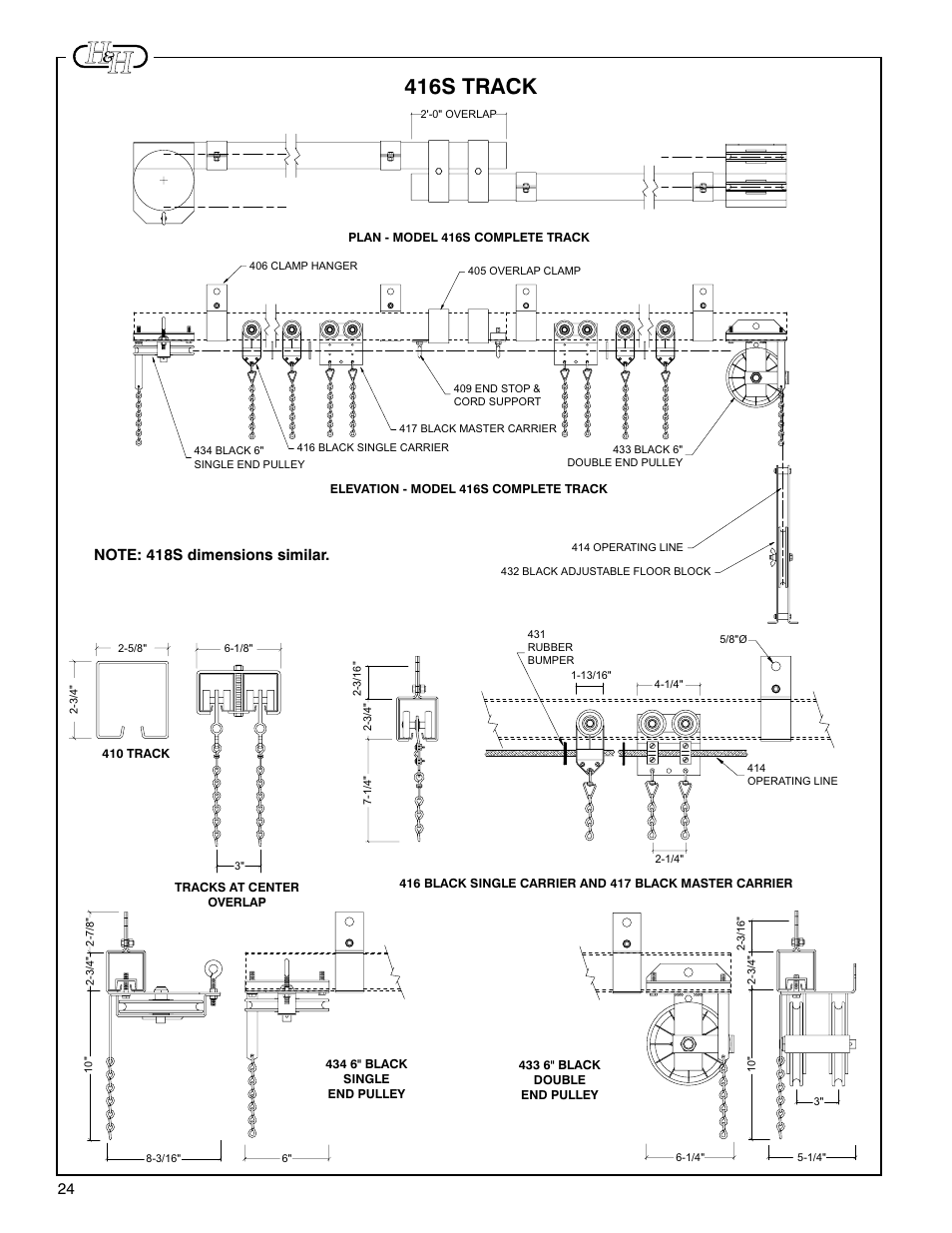 416s track | H&H Specialties 400 Series Track Installation Instructions User Manual | Page 10 / 11