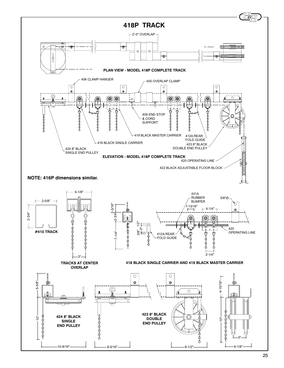 418p track | H&H Specialties 400 Series Track Installation Instructions User Manual | Page 11 / 11