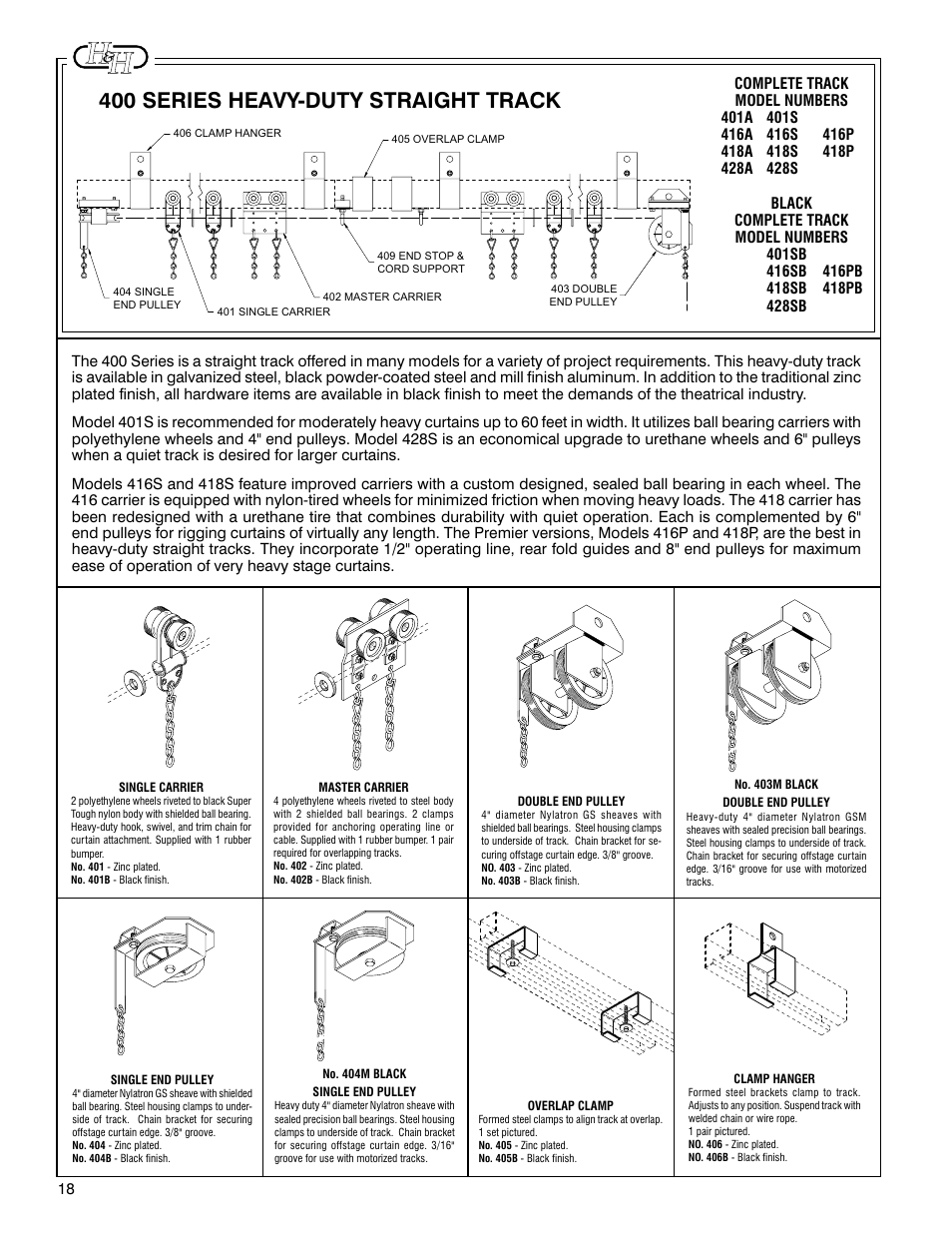400 series heavy-duty straight track | H&H Specialties 400 Series Track Installation Instructions User Manual | Page 4 / 11