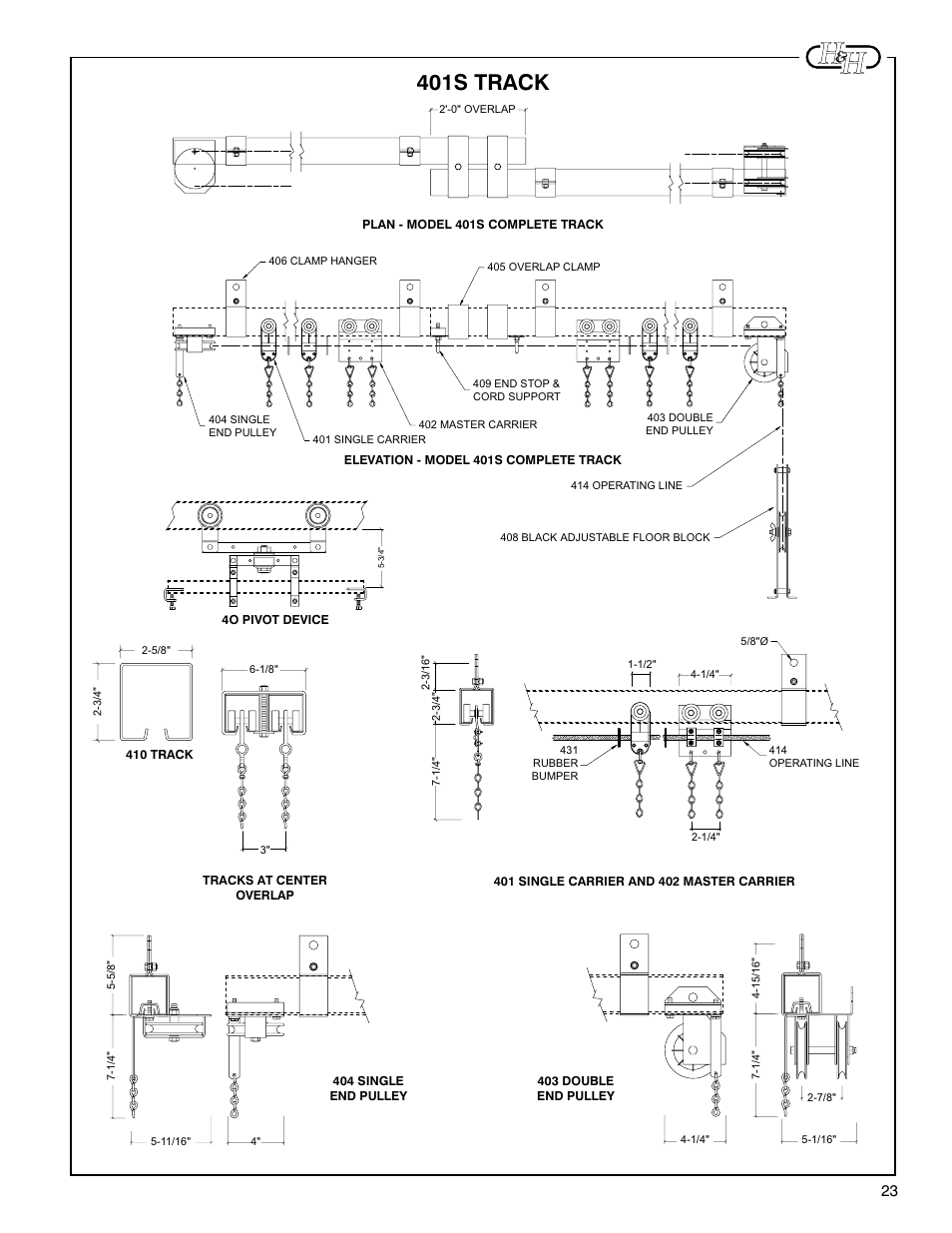 401s track | H&H Specialties 400 Series Track Installation Instructions User Manual | Page 9 / 11