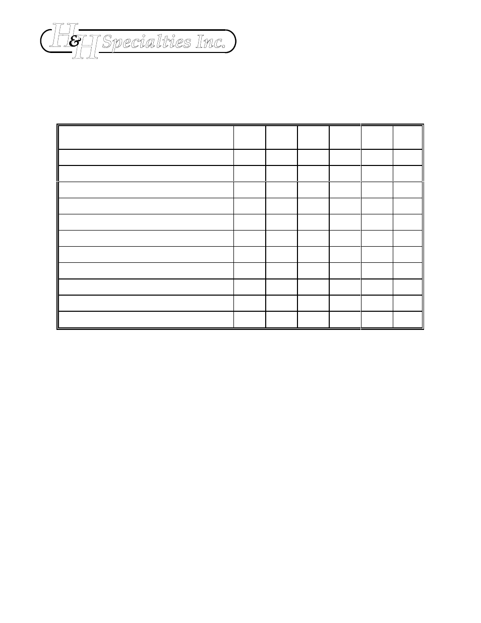 200 series track maintenance schedule | H&H Specialties 200 Series Track Operation & Maintenance User Manual | Page 3 / 3