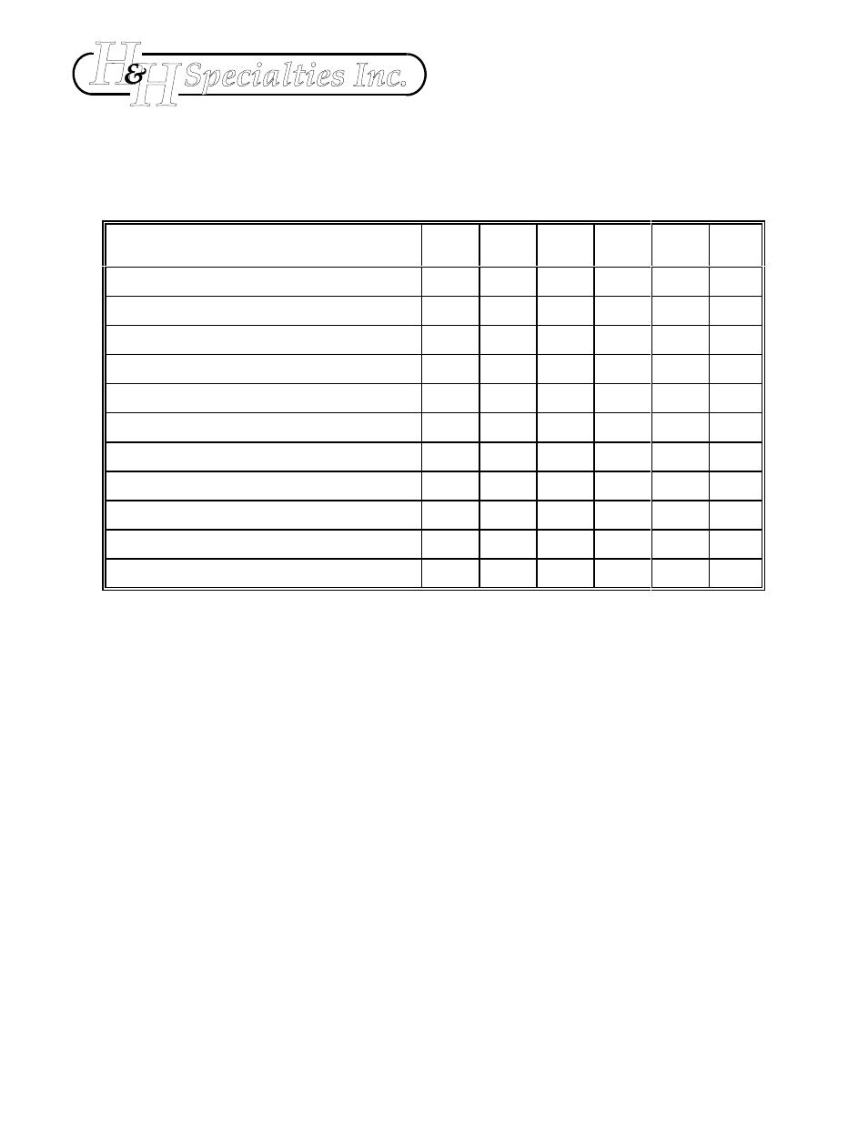 500 series track maintenance schedule | H&H Specialties 500 Series Track Operation & Maintenance User Manual | Page 3 / 3