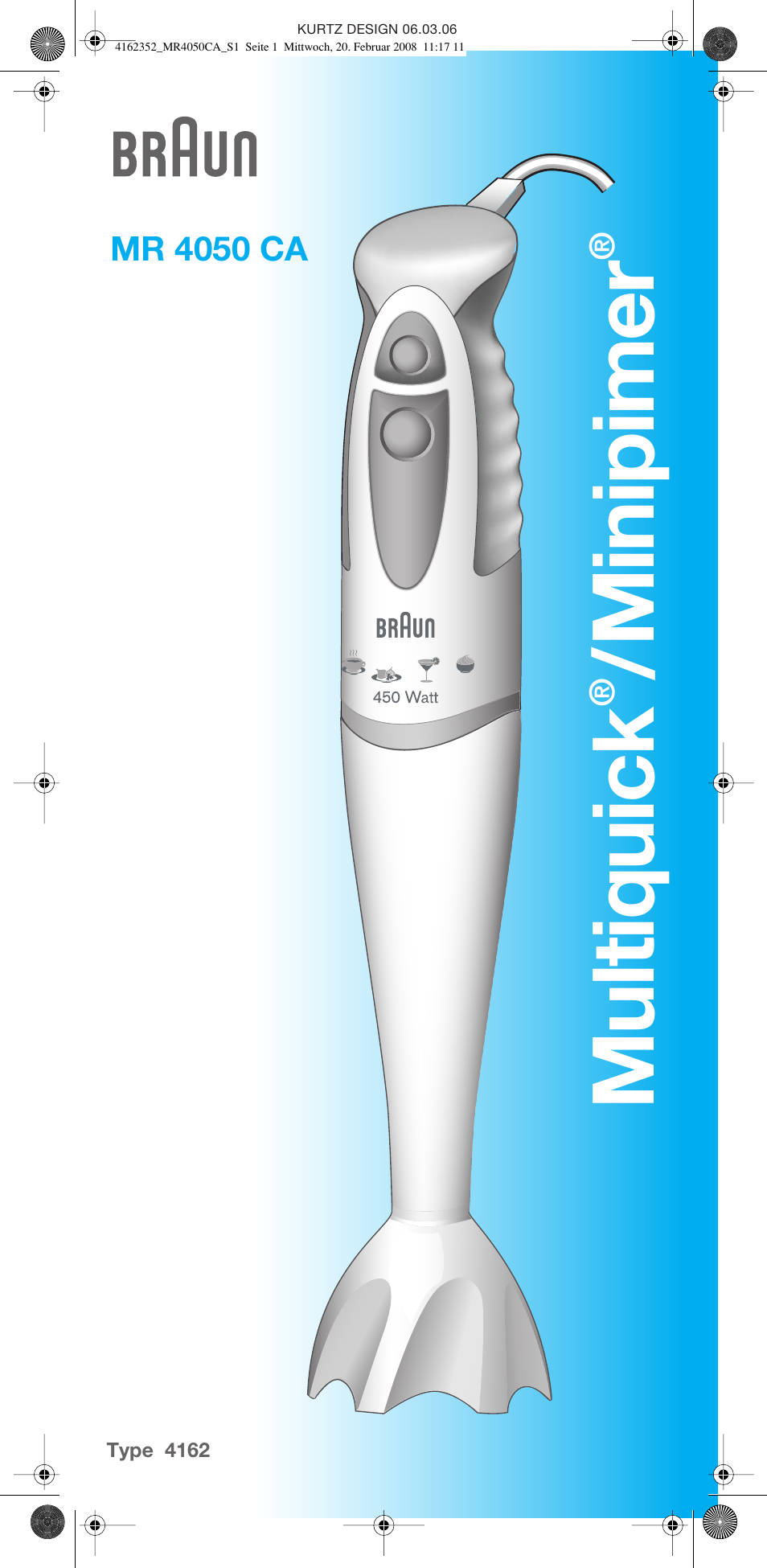 Braun MR4050 CA User Manual | 36 pages