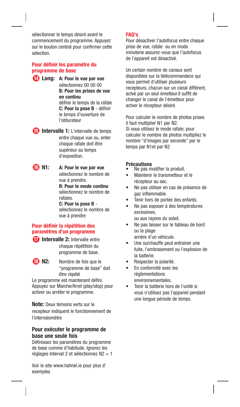 Hahnel Giga T Pro II Wireless Timer Remote User Manual | Page 12 / 42